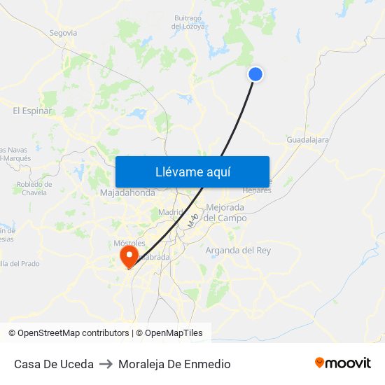 Casa De Uceda to Moraleja De Enmedio map