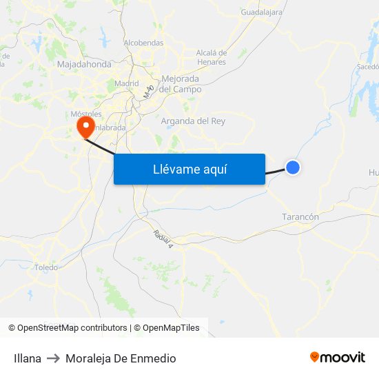 Illana to Moraleja De Enmedio map