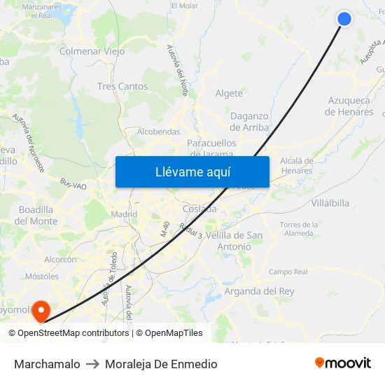 Marchamalo to Moraleja De Enmedio map