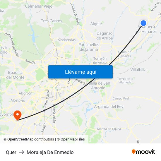 Quer to Moraleja De Enmedio map