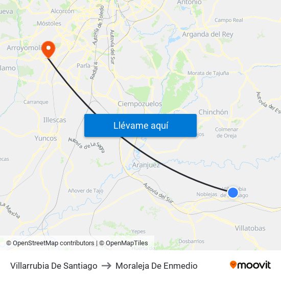 Villarrubia De Santiago to Moraleja De Enmedio map