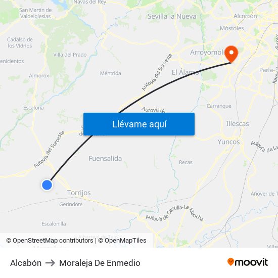 Alcabón to Moraleja De Enmedio map