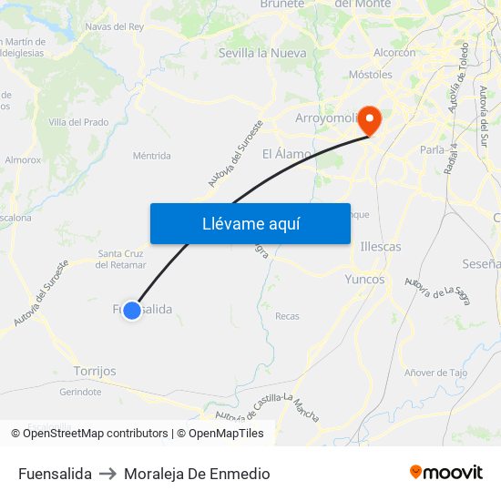 Fuensalida to Moraleja De Enmedio map