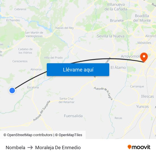 Nombela to Moraleja De Enmedio map