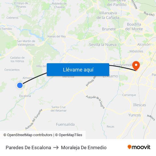Paredes De Escalona to Moraleja De Enmedio map