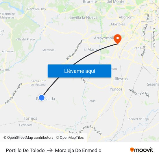 Portillo De Toledo to Moraleja De Enmedio map