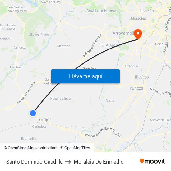 Santo Domingo-Caudilla to Moraleja De Enmedio map