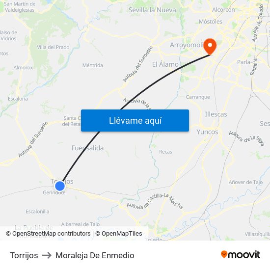 Torrijos to Moraleja De Enmedio map