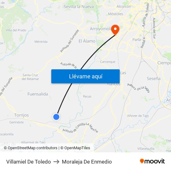 Villamiel De Toledo to Moraleja De Enmedio map