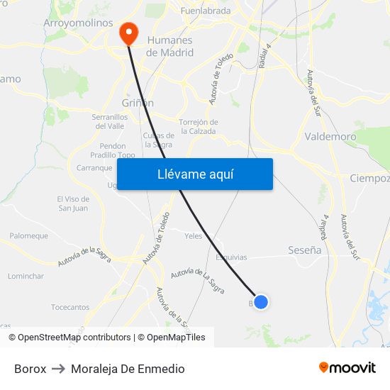 Borox to Moraleja De Enmedio map