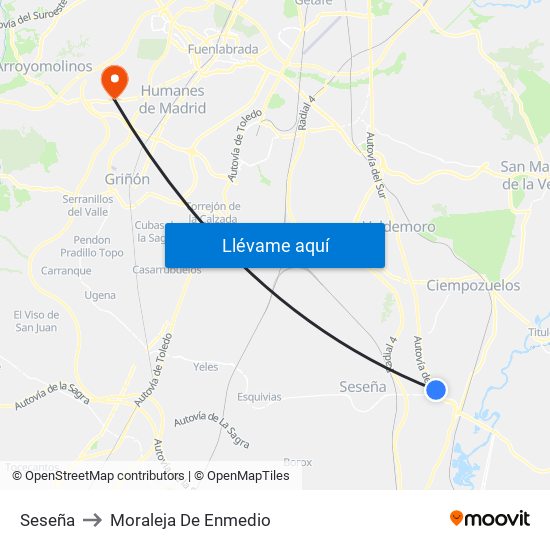 Seseña to Moraleja De Enmedio map