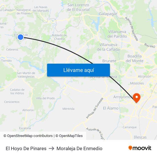 El Hoyo De Pinares to Moraleja De Enmedio map