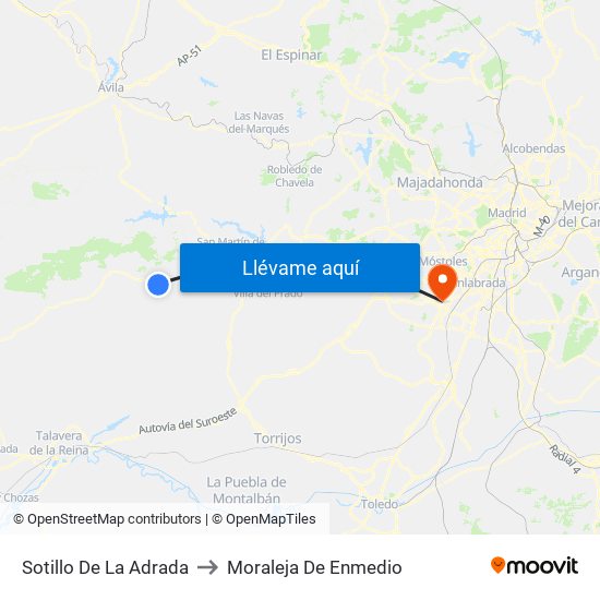 Sotillo De La Adrada to Moraleja De Enmedio map