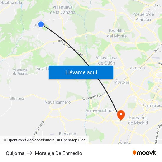 Quijorna to Moraleja De Enmedio map