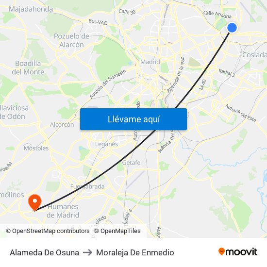 Alameda De Osuna to Moraleja De Enmedio map