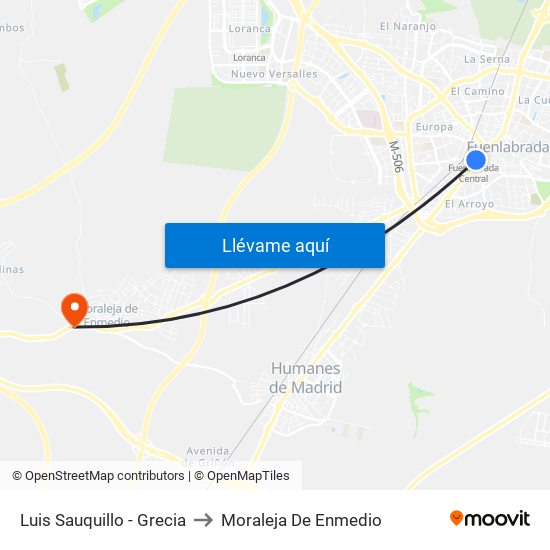 Luis Sauquillo - Grecia to Moraleja De Enmedio map