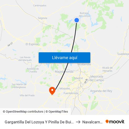 Gargantilla Del Lozoya Y Pinilla De Buitrago to Navalcarnero map