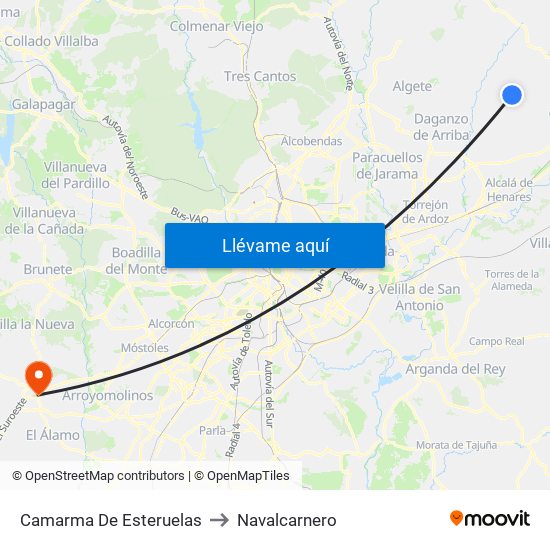 Camarma De Esteruelas to Navalcarnero map