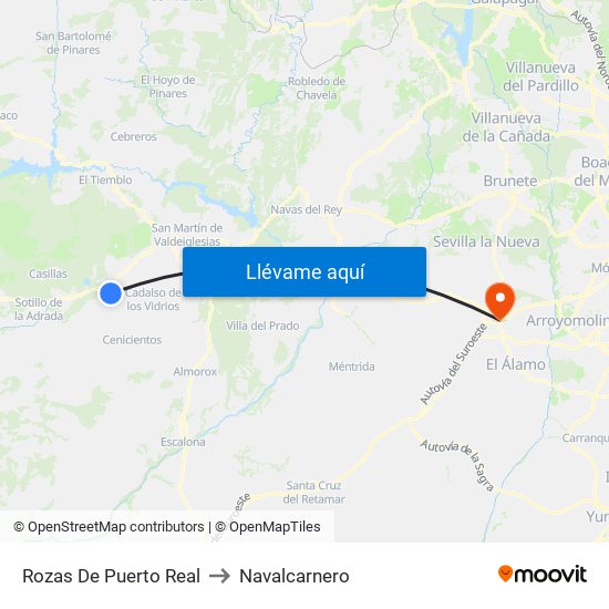 Rozas De Puerto Real to Navalcarnero map