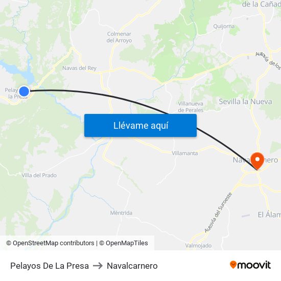 Pelayos De La Presa to Navalcarnero map