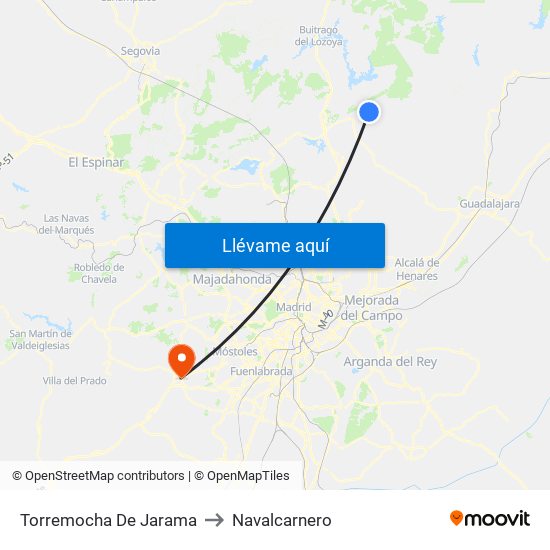 Torremocha De Jarama to Navalcarnero map
