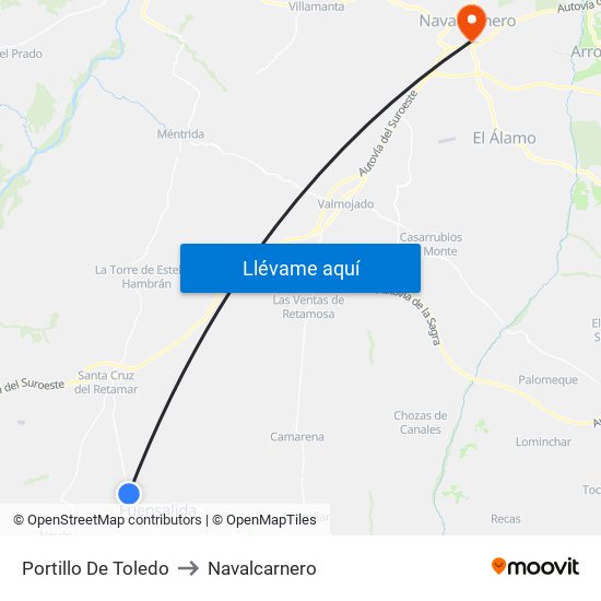 Portillo De Toledo to Navalcarnero map