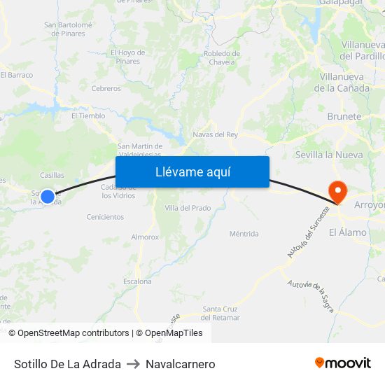 Sotillo De La Adrada to Navalcarnero map