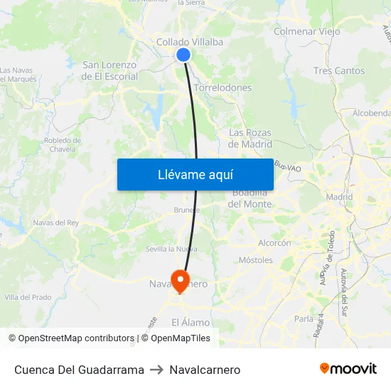 Cuenca Del Guadarrama to Navalcarnero map