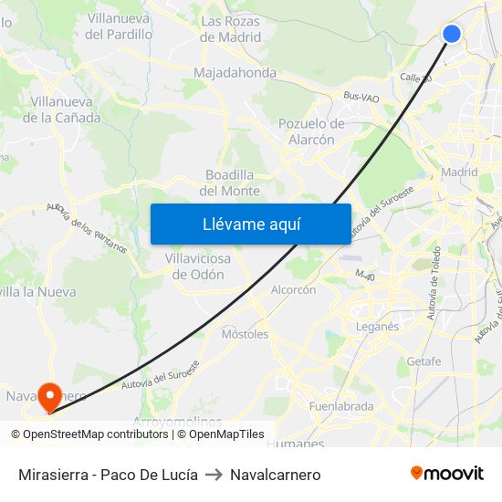 Mirasierra - Paco De Lucía to Navalcarnero map