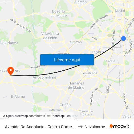 Avenida De Andalucía - Centro Comercial to Navalcarnero map