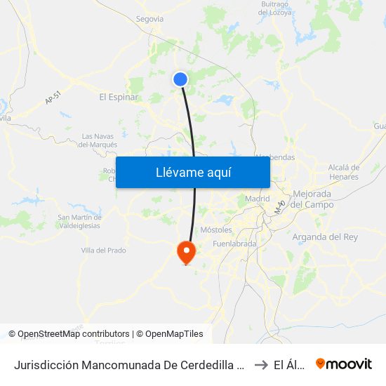 Jurisdicción Mancomunada De Cerdedilla Y Navacerrada to El Álamo map