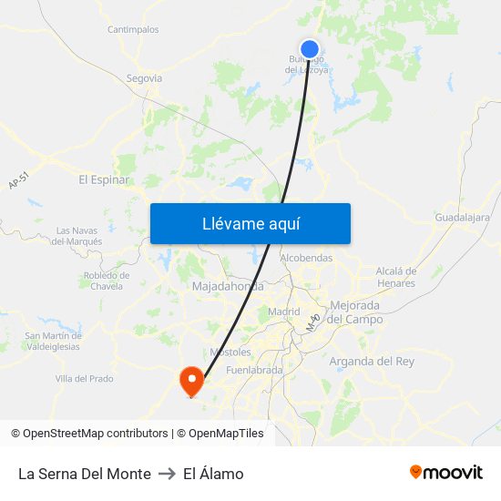La Serna Del Monte to El Álamo map