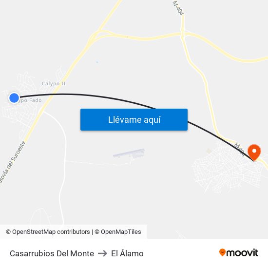 Casarrubios Del Monte to El Álamo map