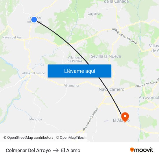 Colmenar Del Arroyo to El Álamo map