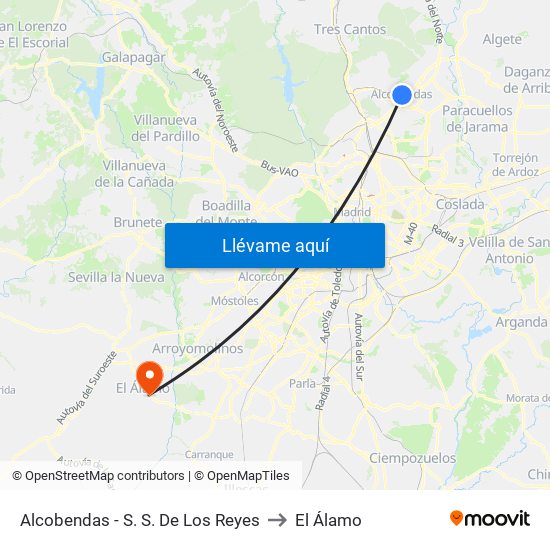 Alcobendas - S. S. De Los Reyes to El Álamo map