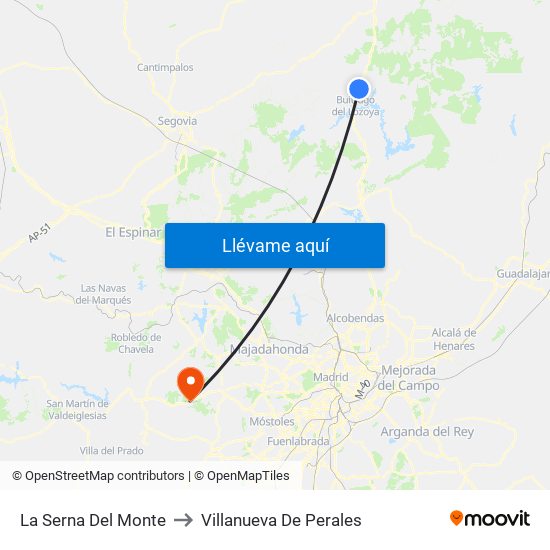 La Serna Del Monte to Villanueva De Perales map