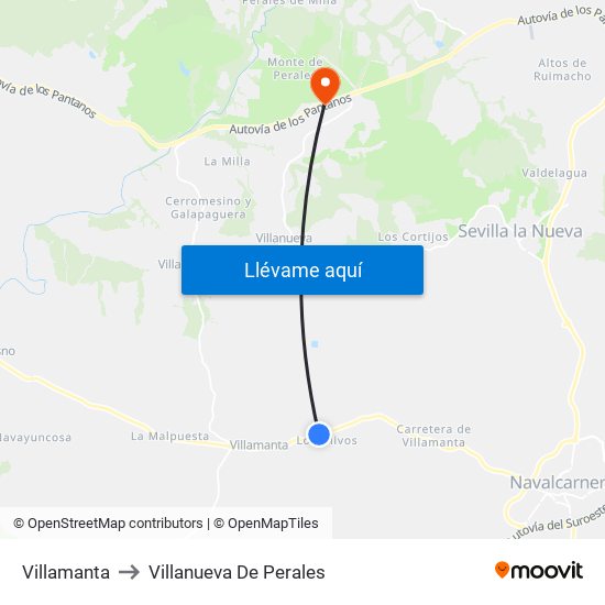 Villamanta to Villanueva De Perales map