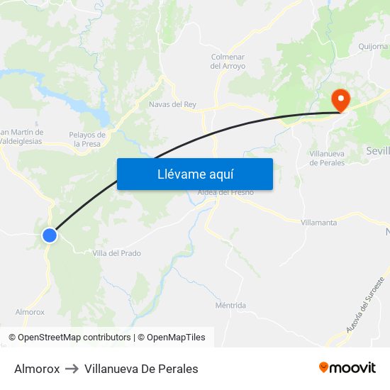 Almorox to Villanueva De Perales map