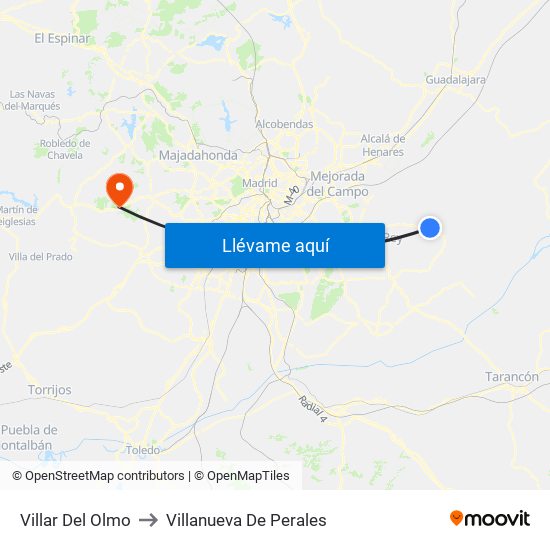 Villar Del Olmo to Villanueva De Perales map