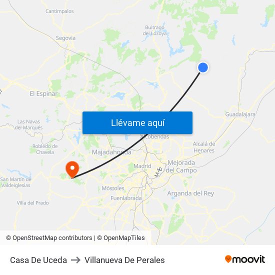 Casa De Uceda to Villanueva De Perales map