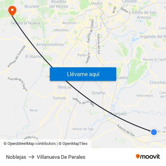 Noblejas to Villanueva De Perales map