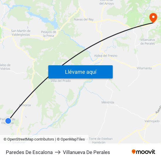 Paredes De Escalona to Villanueva De Perales map