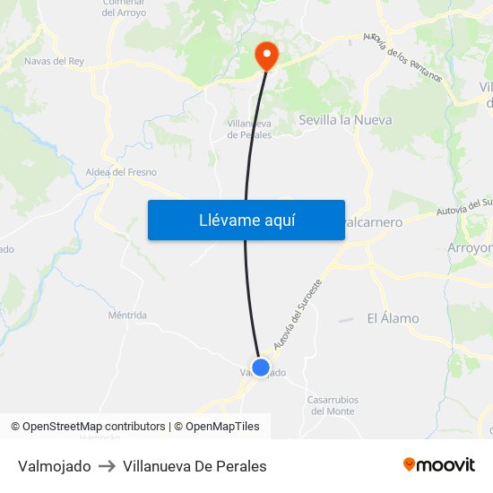 Valmojado to Villanueva De Perales map