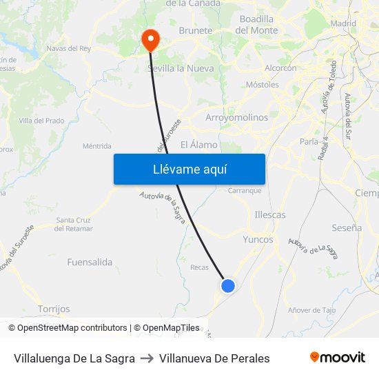 Villaluenga De La Sagra to Villanueva De Perales map