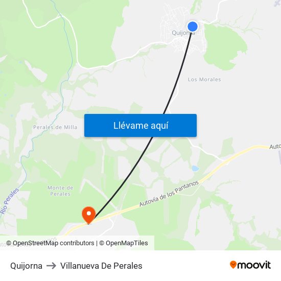 Quijorna to Villanueva De Perales map