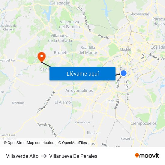 Villaverde Alto to Villanueva De Perales map