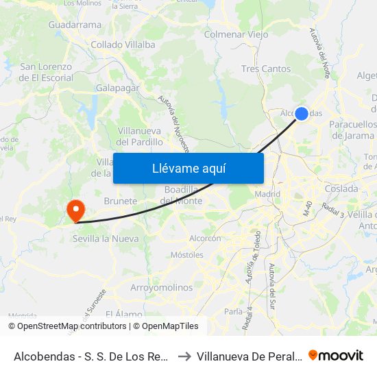 Alcobendas - S. S. De Los Reyes to Villanueva De Perales map