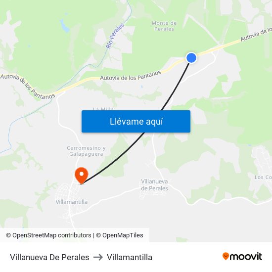 Villanueva De Perales to Villamantilla map