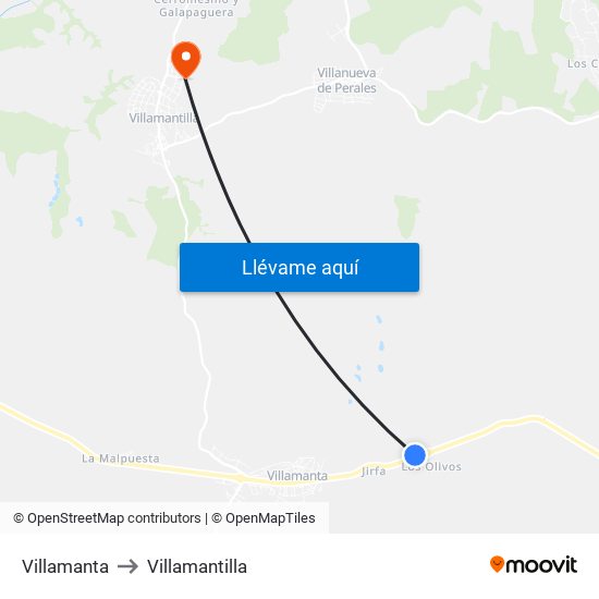 Villamanta to Villamantilla map