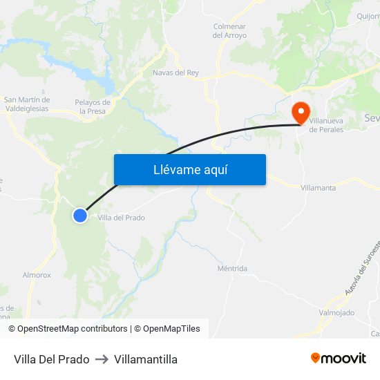 Villa Del Prado to Villamantilla map